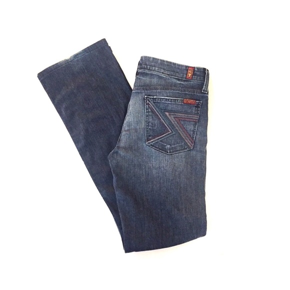 7 For All Mankind Flynt Distressed Bootcut Jeans - Picture 4 of 8